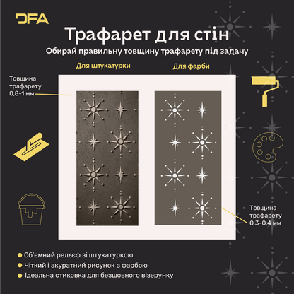 Зірочки на стінах – чарівна атмосфера для дитячої кімнати з DFA 0.3-1 мм (Е00098)