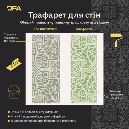 Трафарет DFA для декору Геометрія для штукатурки та фарби 0,3-1мм (G00167)