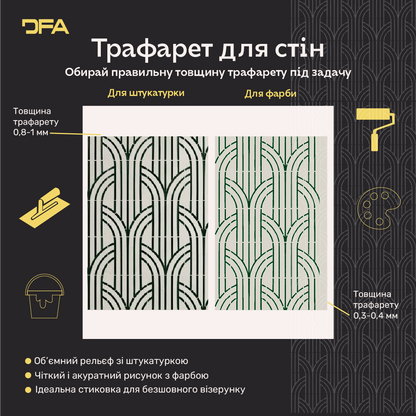 Трафарет DFA для декору Геометрія для штукатурки та фарби 0,3-1мм (G00166)
