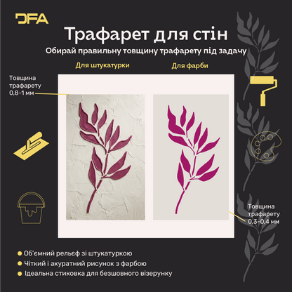 Трафарет DFA «Квітка» для декупажу предметів інтерʼєру (P00208)