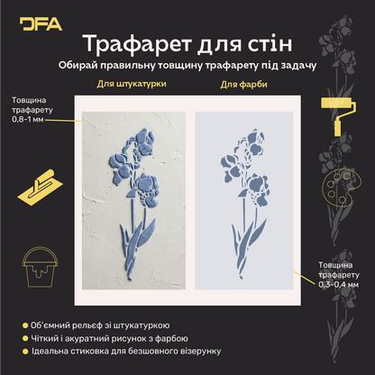 Трафарет DFA «Квітка» для декупажу предметів інтерʼєру (P00207)