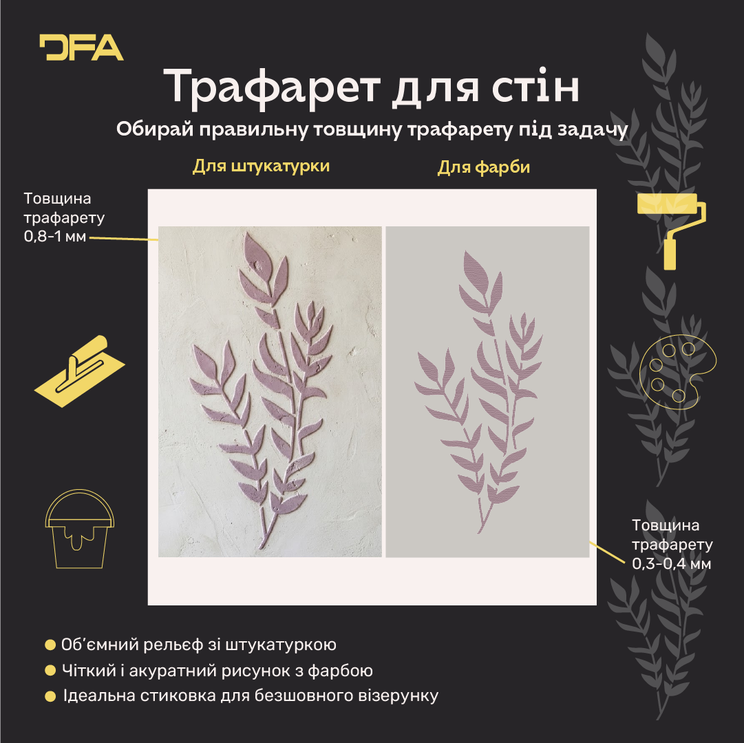 Трафарет DFA «Квітка» для декупажу предметів інтерʼєру (P00206)