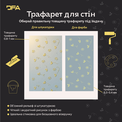 Бджілки на стінах – чарівна атмосфера для дитячої кімнати з DFA 0.3-1 мм (Е00099)