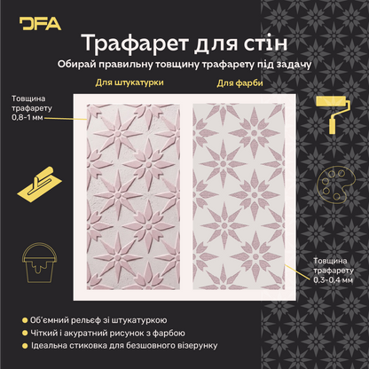 Трафарет DFA для декору Геометрія для штукатурки та фарби 0,3-1мм (G00165)