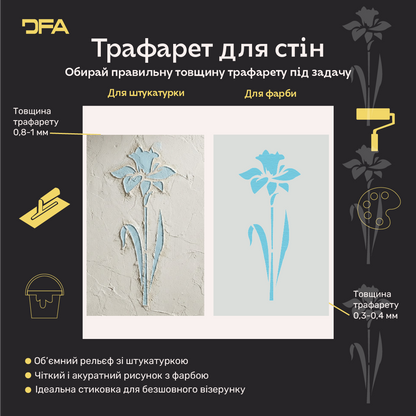 Трафарет DFA «Квітка» для декупажу предметів інтерʼєру (P00202)