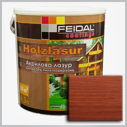 Акрилова лазур Holzlasur Feidal (червоне дерево)