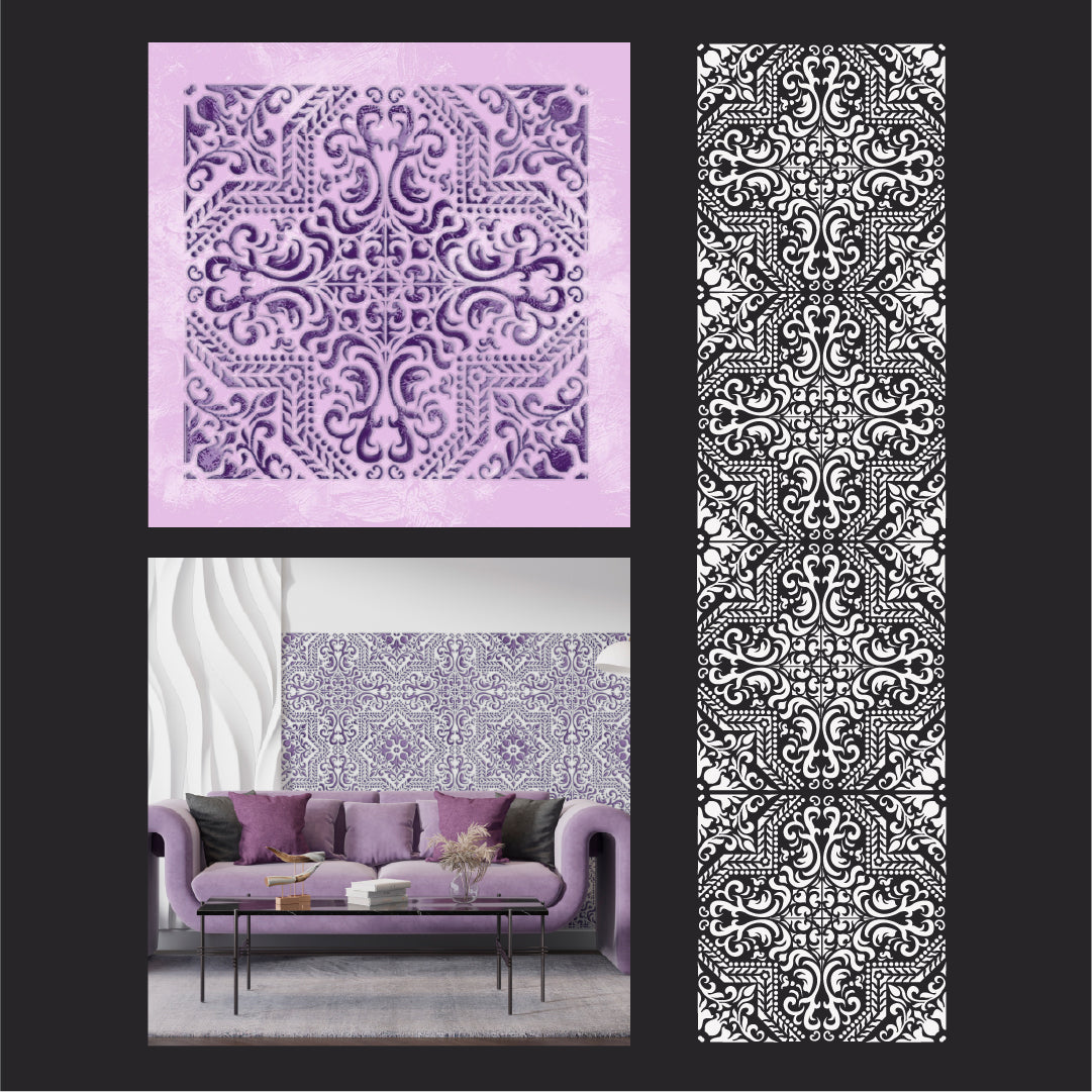 Багаторазовий трафарет DFA з квадратними візерунками для стін 0.3-1 мм (K00134)