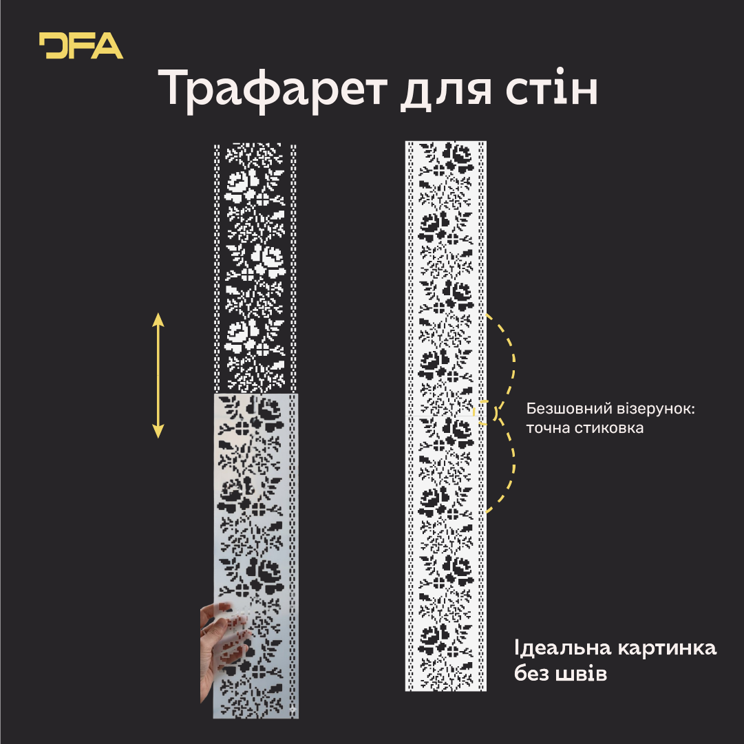 Етно Трафарет DFA Вишиванка для штукатурки та фарби (Z00003)