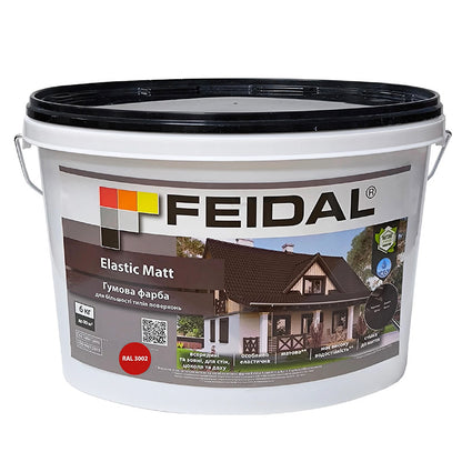 Червона матова фарба Feidal Elastic Matt Ral 3002 – витримує випробування часом та погодою