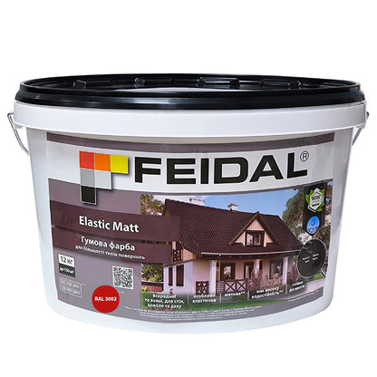Червона матова фарба Feidal Elastic Matt Ral 3002 – витримує випробування часом та погодою