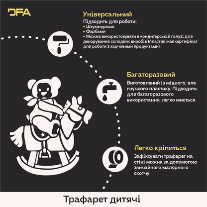Весняний настрій у дитячій кімнаті – DFA трафарет квітковий орнамент 0.3-1 мм (E00086)