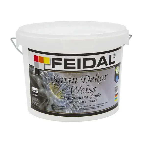 Декоративна фарба з ефектом сатину Feidal Satin Dekor Weiss