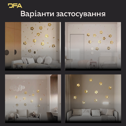 DFA «Квіточки великі» – елегантний дзеркальний декор для будь-якого простору, 5 шт/10 шт