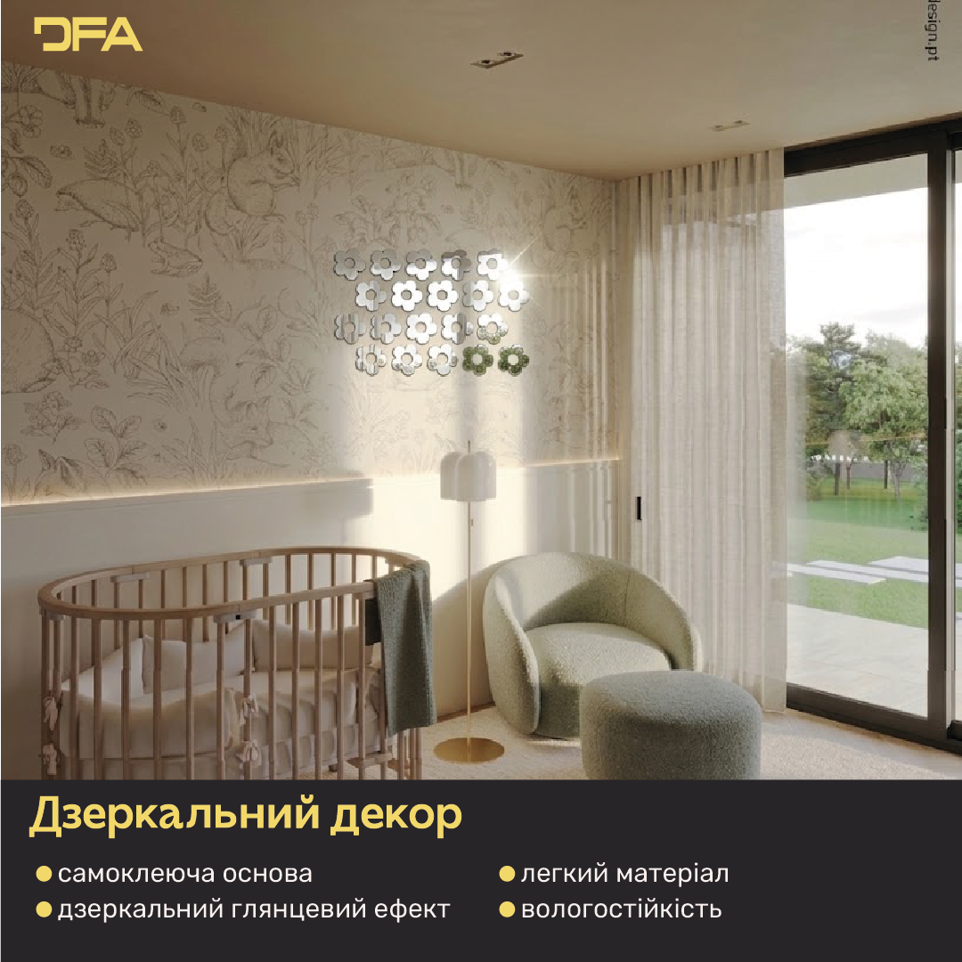 Дзеркальний декор DFA «Квіточки маленькі» – ніжність і стиль у вашому інтер’єрі, 10 шт/20 шт.