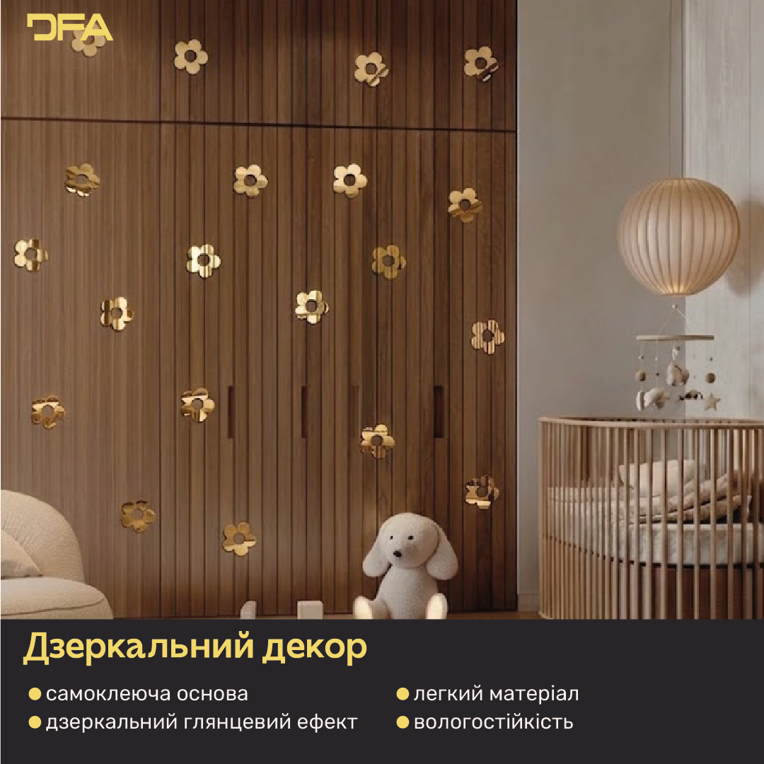 Дзеркальний декор DFA «Квіточки маленькі» – ніжність і стиль у вашому інтер’єрі, 10 шт/20 шт.