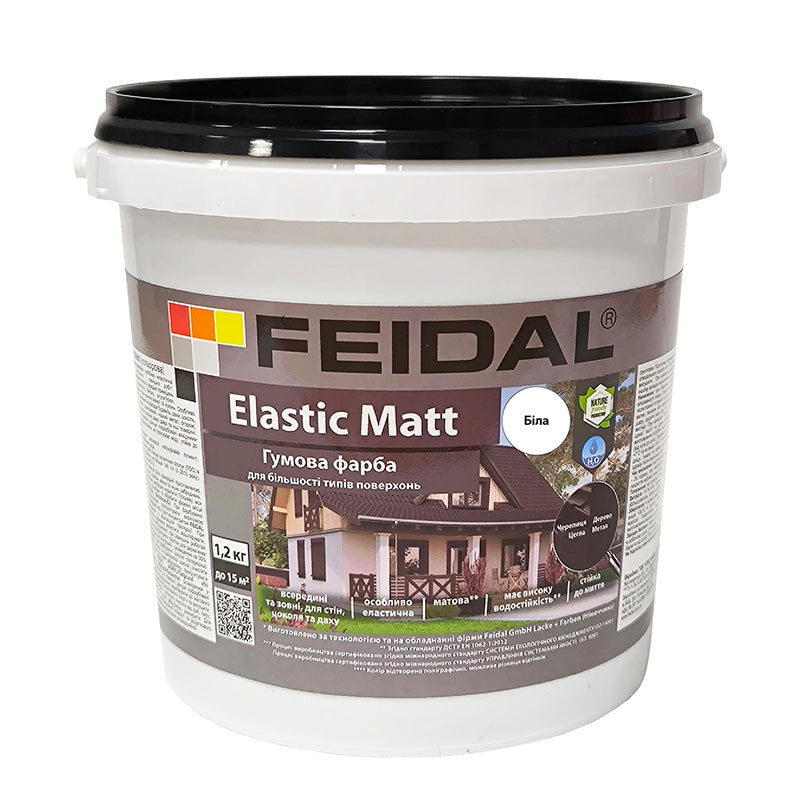 Feidal Elastic Matt біла матова – сучасна гумова фарба для довговічного покриття