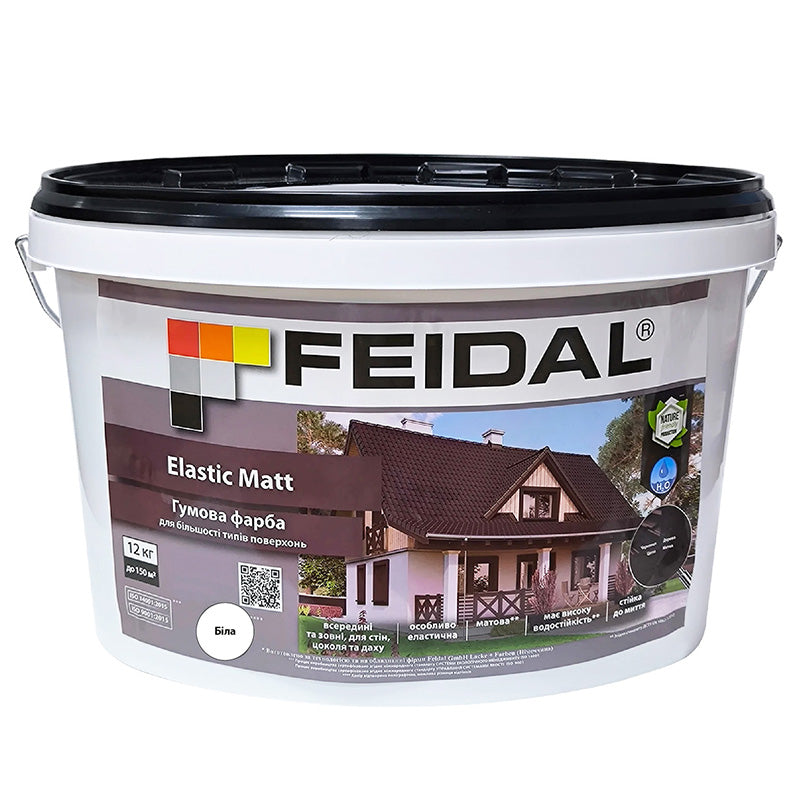 Feidal Elastic Matt біла матова – сучасна гумова фарба для довговічного покриття