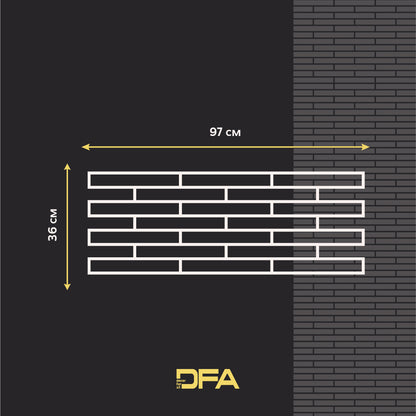 DFA Трафарет Фасадні Цеглини + окрема цеглинка - багаторазовий для декоративної штукатурки 1мм 36*97см + в подарунок цегла 31х4см 1 мм (F00008), 1мм - Під штукатурку