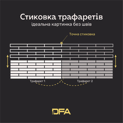 DFA Трафарет Фасадні Цеглини + окрема цеглинка - багаторазовий для декоративної штукатурки 1мм 36*97см + в подарунок цегла 31х4см 1 мм (F00008), 1мм - Під штукатурку