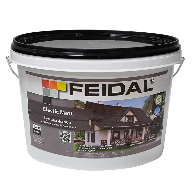Гумова фарба Feidal Elastic Matt Безбарвна матова для фасадів, даху та внутрішніх робіт