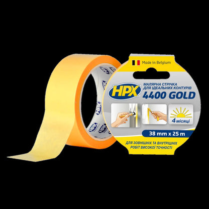 Стрічка малярська HPX 4400 GOLD для ідеальних країв 100 ° С 38 мм x 25 м