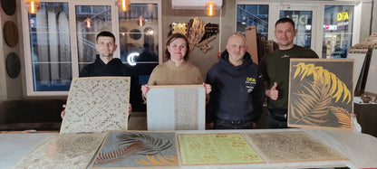 Майстер клас:Товстошарові декори в трафаретній техніці (Опыт работы с трафаретами, создание композиции)