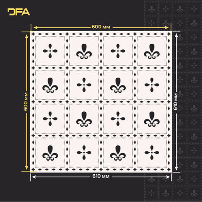 Розкішний східний орнамент – стильний трафарет DFA для декору стін 0,3-1 мм (V00076)