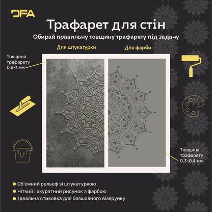Трафарет DFA багаторазовий Круглий візерунок 152 для штукатурки та фарби 0,3-1мм (С00152)