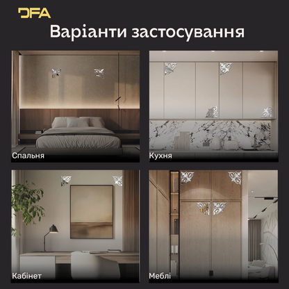 Створіть ефектний акцент з дзеркальним декором DFA Кутовий візерунок 2 шт/4 шт (YA00039)
