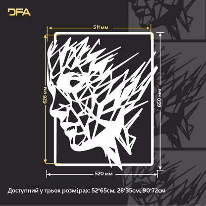 Створіть сучасний арт-декор з трафаретом DFA Лофт Профіль обличчя 0.3-1 мм (L00059)