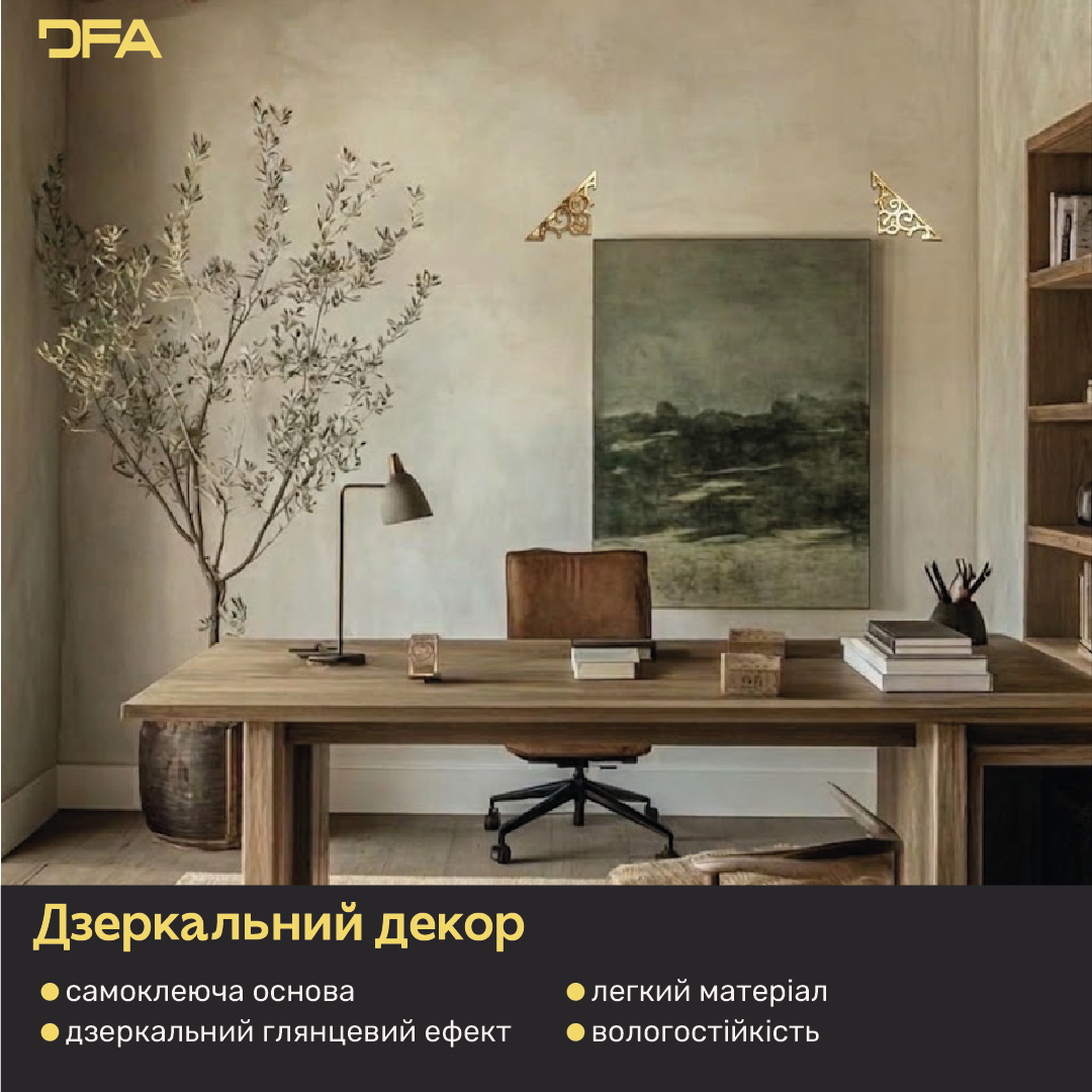 Стильний та унікальний дзеркальний декор DFA Кутовий візерунок для сучасного інтер’єру, 2 шт/4 шт (YA00088)