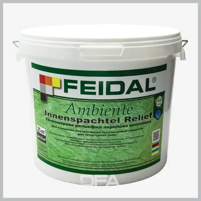 Тонкошарова рельєфна акрилова шпаклівка Feidal Ambiente Innenspachtel Relief