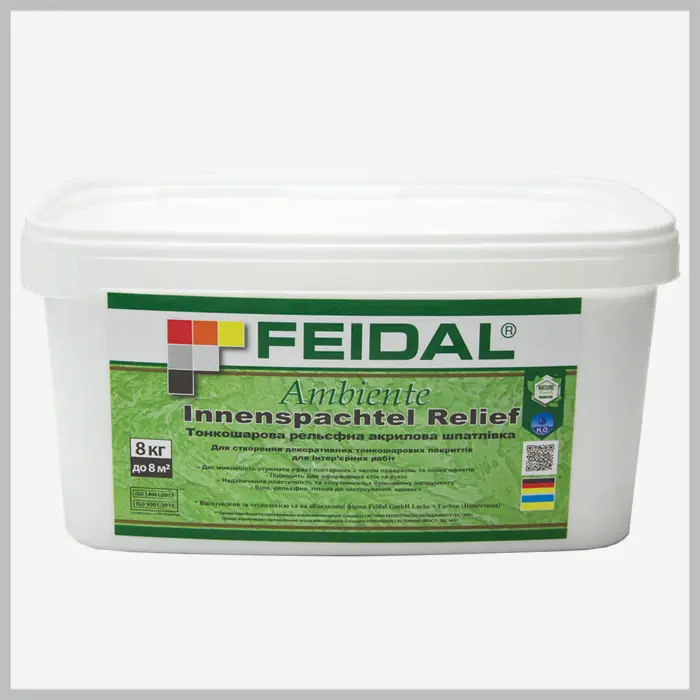Тонкошарова рельєфна акрилова шпаклівка Feidal Ambiente Innenspachtel Relief